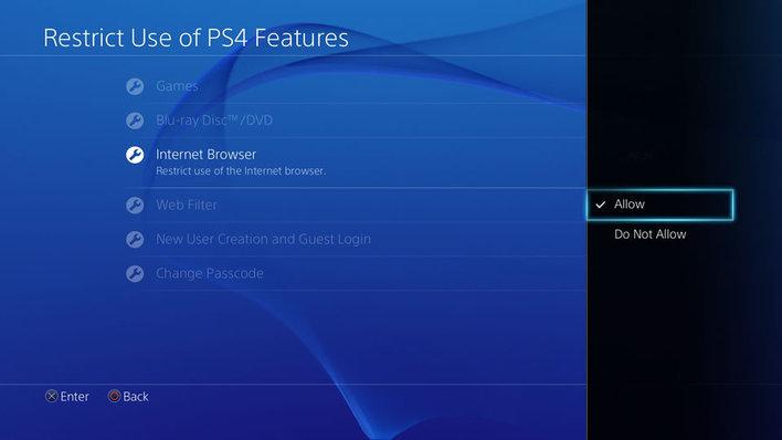 Does ps4 hot sale have parental controls